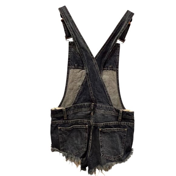 Free People Summer Babe Hi-Lo Denim Shortalls, NWT, Harvey, 27 - Picture 8 of 9